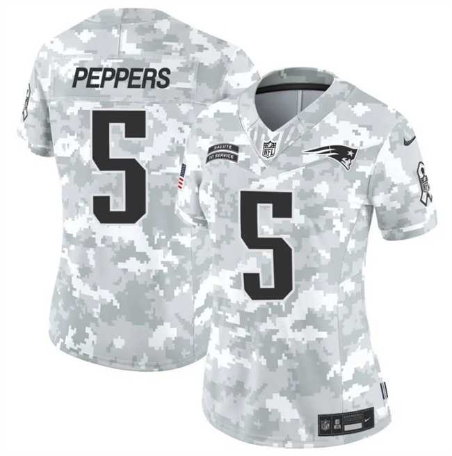 Women%27s New England Patriots #5 Jabrill Peppers 2024 F.U.S.E Arctic Camo Salute To Service Limited Stitched Jersey Dzhi->minnesota vikings->NFL Jersey